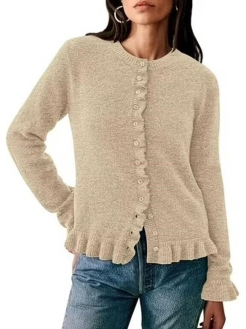 ✨ Prettygarden Button Down Cardigan XL Tan NWT